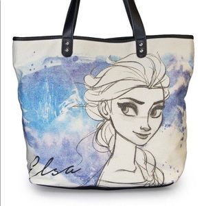 NWT DISNEY LOUNGEFLY FROZEN II ELSA CANVAS TOTE